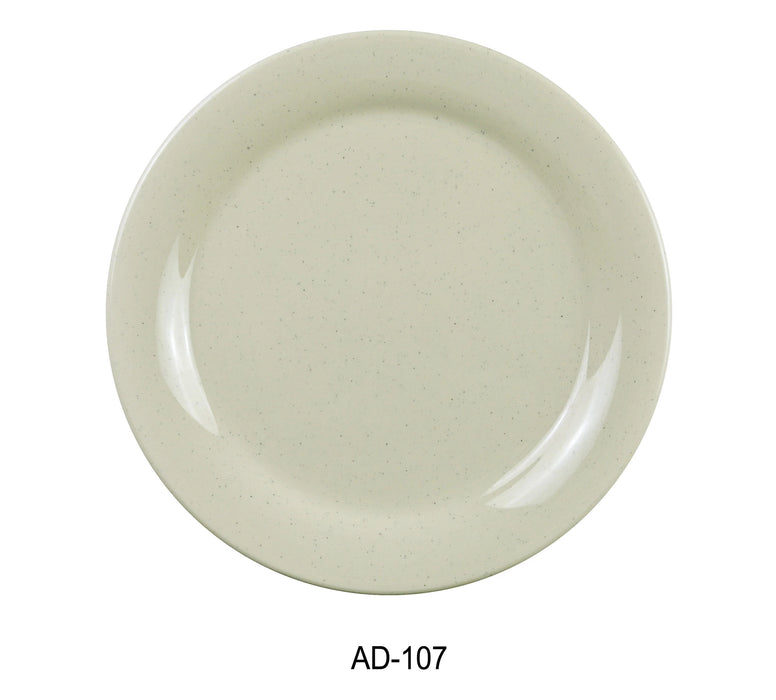 Yanco AD-107 Ardis Round Dinner Plate, 7.25″ Diameter, Melamine, Pack of 48
