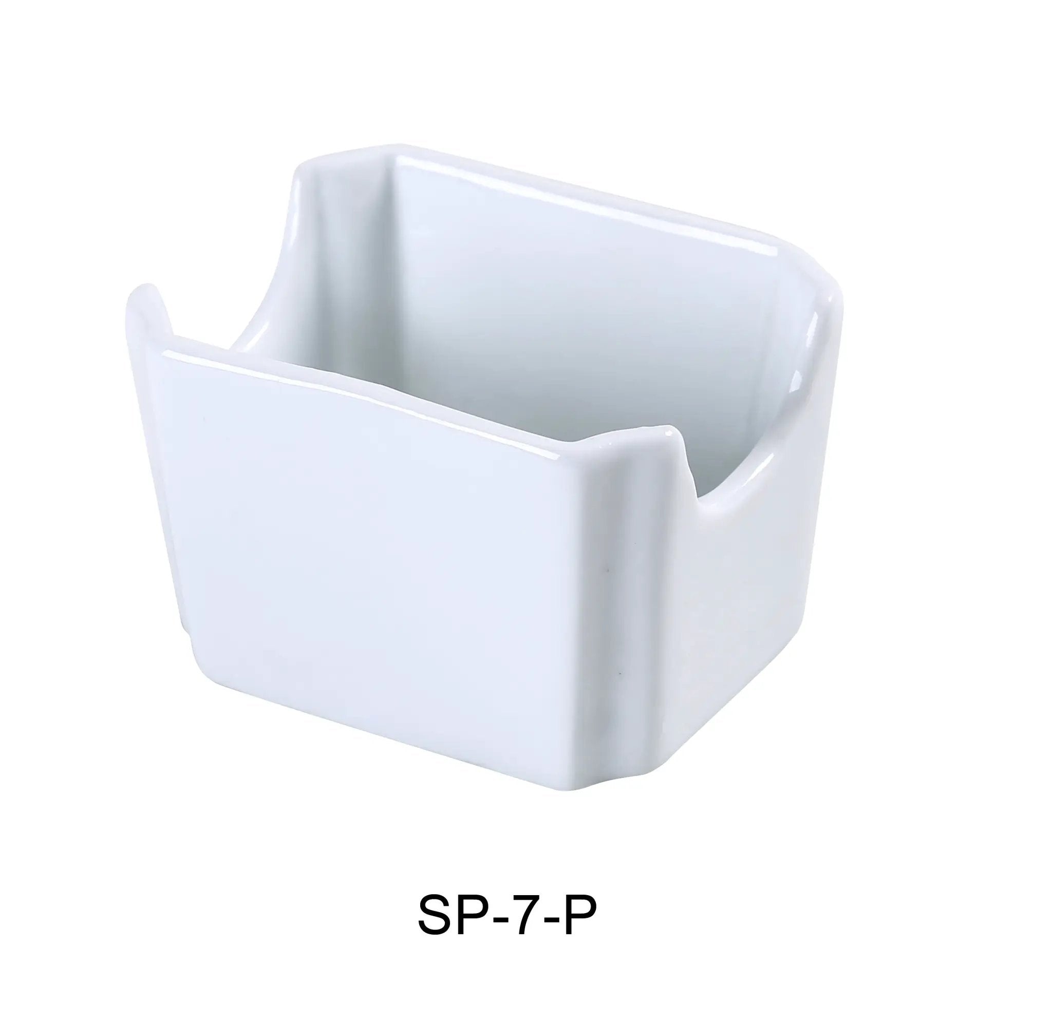 Yanco SP-7-P Sugar Packet Holder, 3.25" X 2.5" X 2.25", Porcelain, China, Super White Color, Pack of 36