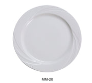 Yanco MM - 20 Miami 11.25"‚ Dinner Plate, China, Bone White, Pack of 12