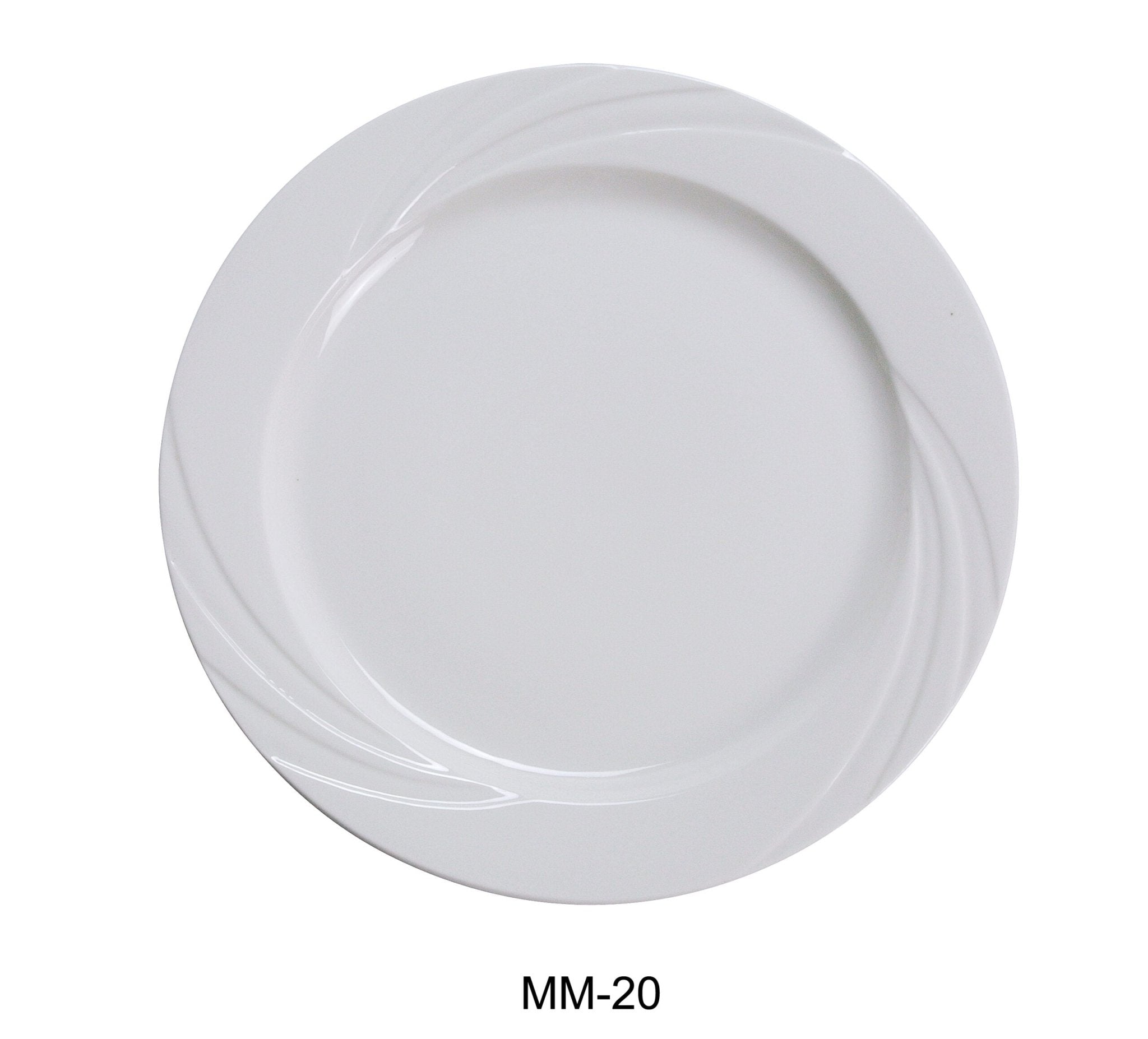 Yanco MM - 20 Miami 11.25"‚ Dinner Plate, China, Bone White, Pack of 12