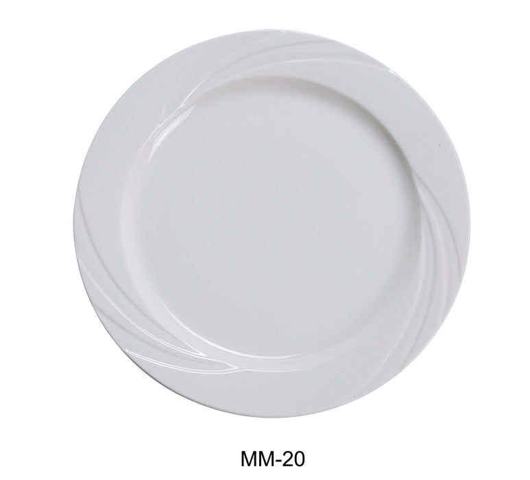 Yanco MM-20 Miami 11.25″ Dinner Plate, China, Bone White, Pack of 12