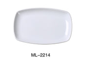 Yanco ML - 2214 Mainland 14 1/4"‚ X 9 1/2"‚ X 1/4"‚ RECTANGULAR PLATE WITH ROUNDED CORNER, China, Super White, Pack of 12