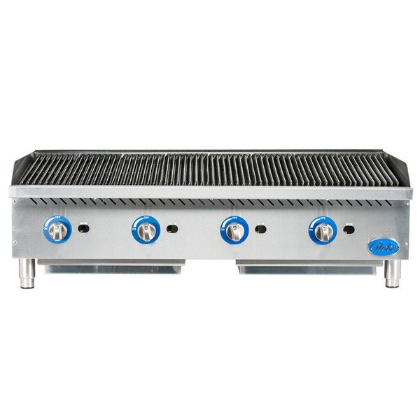 Globe GCB48G - CR 48" Gas Charbroiler with Cast Iron Radiants, Customizable grilling - 160,000 BTU