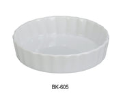 Yanco BK - 605 Quiche Dish, 5.5 oz Capacity, 5"‚ Diameter, 1"‚ Height, China, Super White, Pack of 24