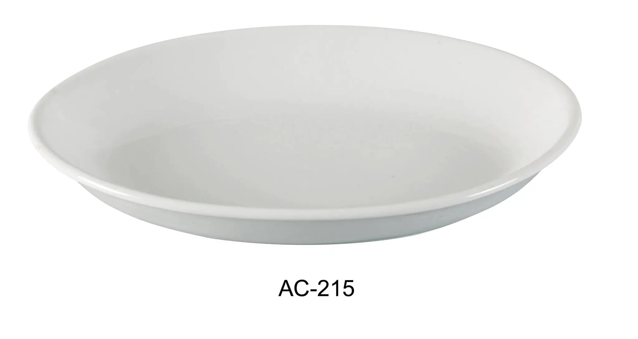Yanco AC - 215 ABCO Oval Deep Platter, 15.5"‚ Length, 11"‚ Width, 2"‚ Height, China, Super White, Pack of 12