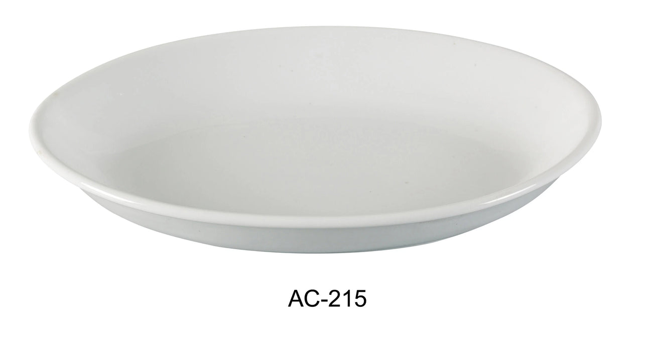 Yanco AC-215 ABCO Oval Deep Platter, 15.5″ Length, 11″ Width, 2″ Height, China, Super White, Pack of 12