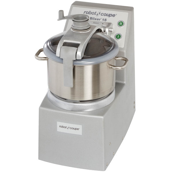 Robot Coupe BLIXER15 2-Speed 15L. Stainless Steel Batch Bowl with Lid, Food Processor - 240V, 4 1/2 HP, 3 Phase