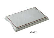 Yanco YO - 4011 Yoto 11"‚ X 7 1/4"‚ X 7/8"‚ RECTANGULAR DISPLAY PLATE WITH FOOT, Melamine, Matte Finish, Pack of 12