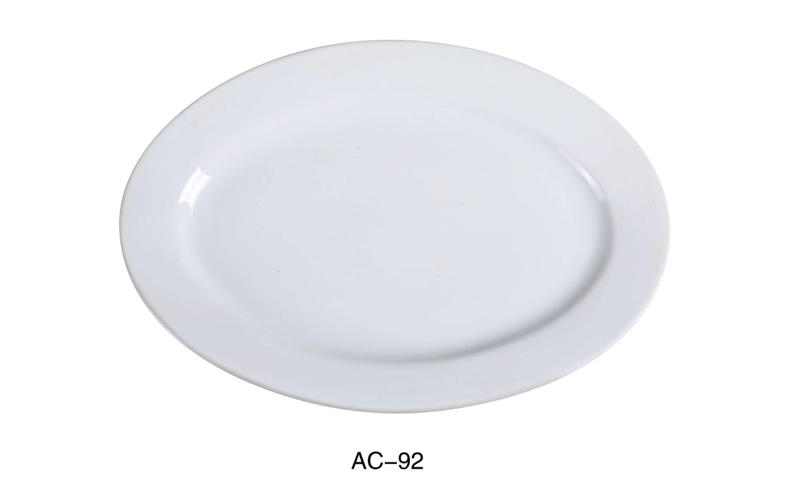 Yanco AC-92 ABCO 22″ Oval Platter, China, Super White, Pack of 4