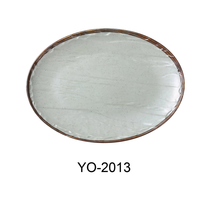 Yanco YO-2013 Yoto 13″ X 9 1/2″ X 1 1/4″ OVAL PLATE, Melamine, Matte Finish, Pack of 12