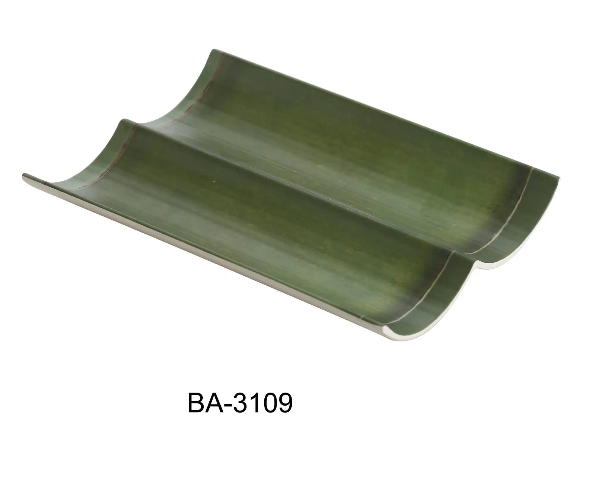Yanco BA - 3109 Bamboo Style Collection, 8.5"‚ X 6"‚ DIVIDED PLATE, 1"‚ Height, Melamine, Pack of 48
