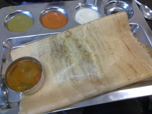 Stainless Steel Square Dosa Compartment Plate / Thali Tray with 6 compartments- 16 Inch