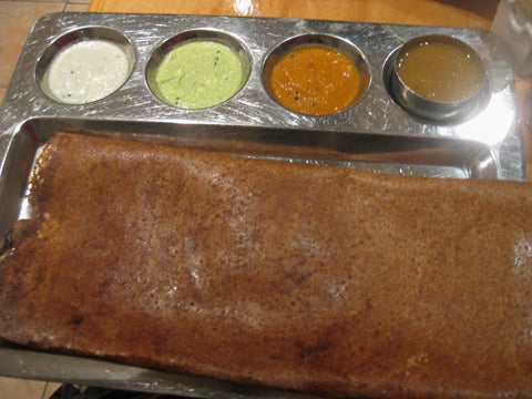 Stainless Steel Square Dosa Compartment Plate / Thali Tray with 6 compartments- 16 Inch