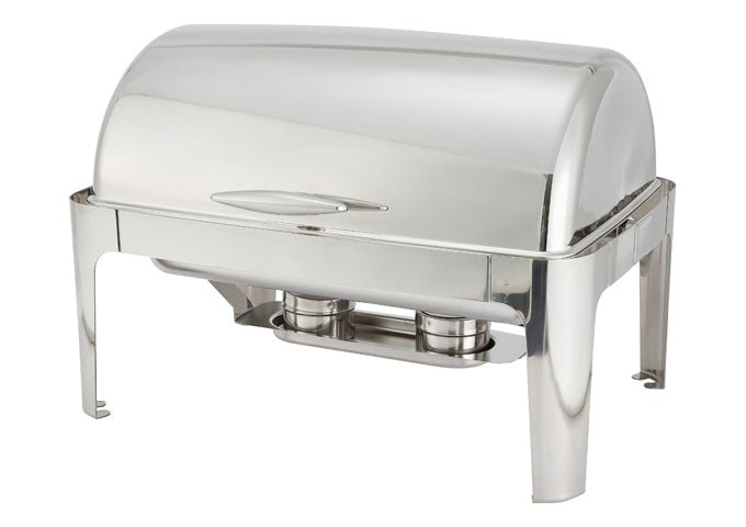 WINCO Madison Stainless Steel Full Size Roll Top Chafer - 8 Qt.