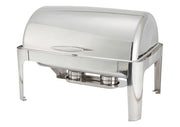 WINCO Madison Stainless Steel Full Size Roll Top Chafer - 8 Qt.