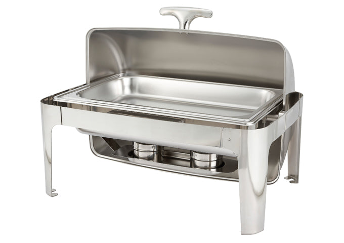WINCO Madison 8 qts. Stainless Steel Full Size Roll Top Chafer