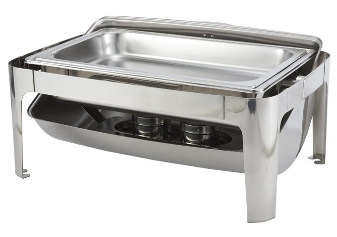 WINCO Madison Stainless Steel Full Size Roll Top Chafer - 8 Qt.