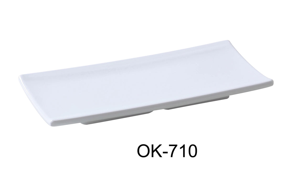 Yanco OK-7010 Osaka-2 Sushi Plate, 9.5″ Length, 4″ Width, Melamine, White Color, Pack of 24
