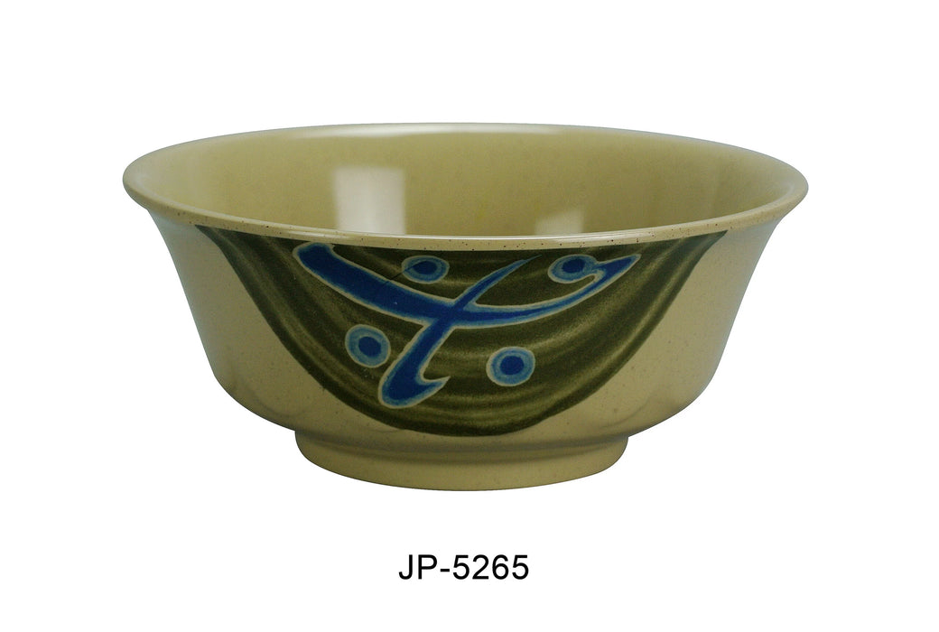 Yanco JP-5265 Japanese Curved Noodle Bowl, 20 oz Capacity, 2.5″ Height, 6″ Diameter, Melamine, Pack of 48