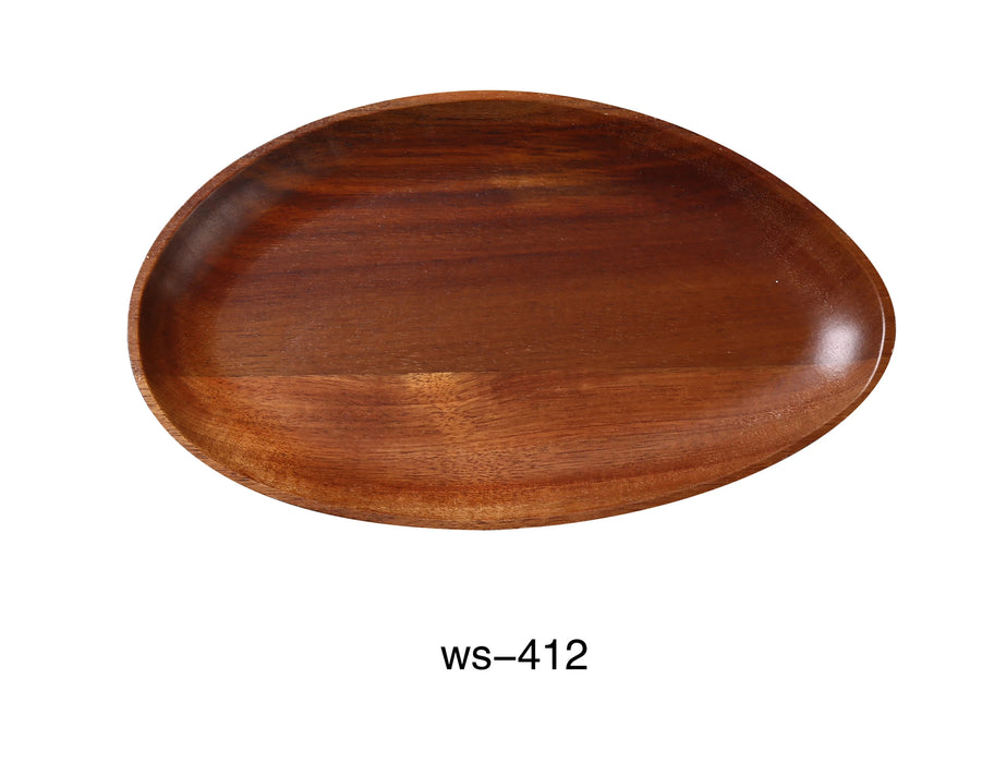 Yanco WS-412 12″ X 7″ X 1″ OVAL ACACIA TRAY, Wood, Pack of 12