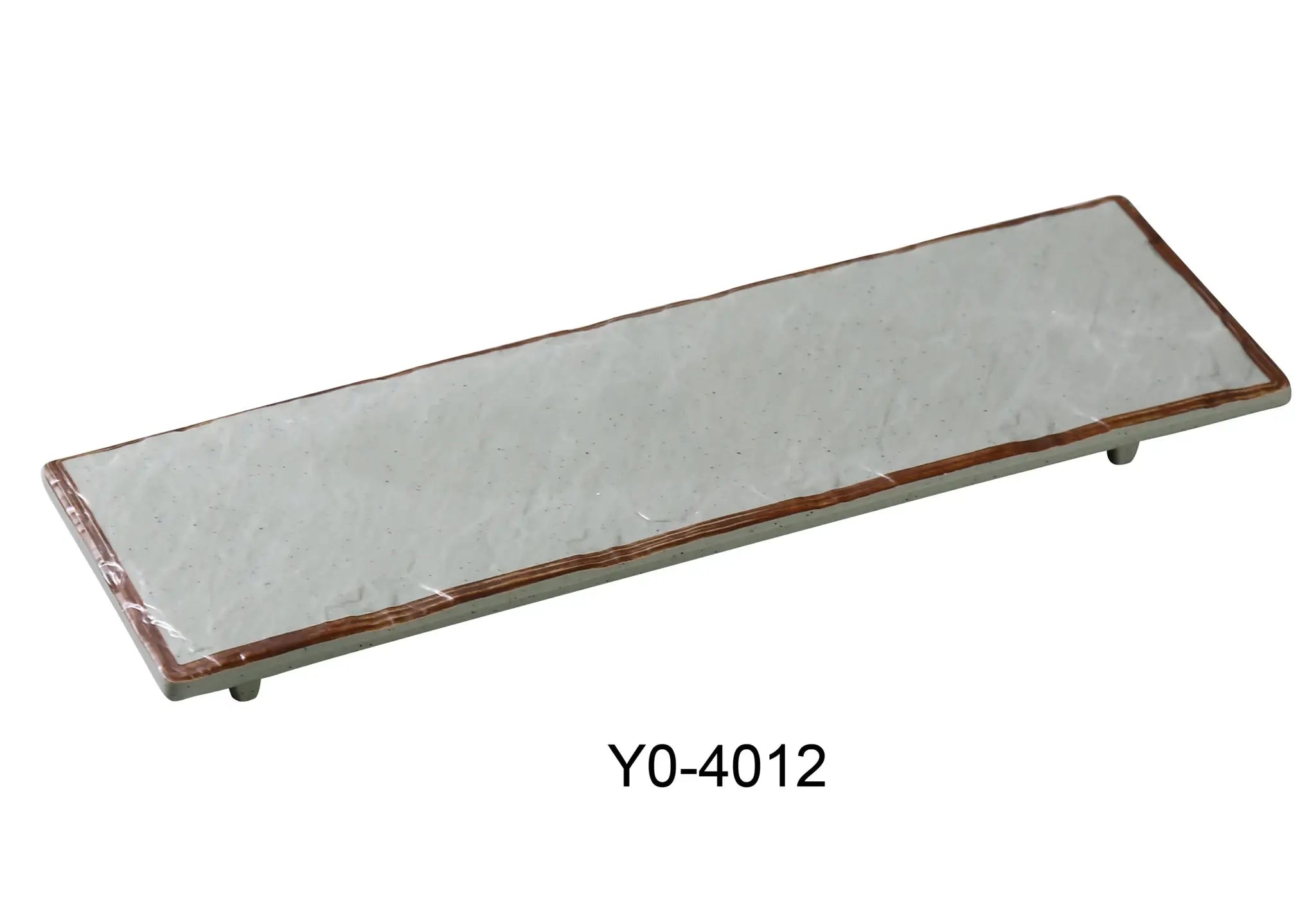 Yanco YO - 4012 Yoto 12"‚ X 4"‚ X 3/4"‚ RECTANGULAR DISPLAY PLATE WITH FOOT, Melamine, Matte Finish, Pack of 12