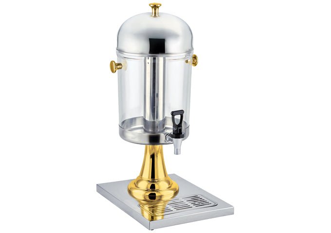 Winco 901 Single Juice Dispenser, 2.2 Gallons, Stainless Steel & Brass