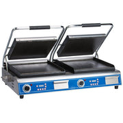 Globe GSGDUE14 Deluxe Electric Double Sandwich Grill with Smooth Plates - Dual 14" x 14" Cooking Surface - 208/240V, 7200W
