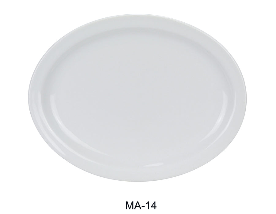 Yanco MA-14 Mayor 13″ Narrow Rim Platter, Chinaware, Super White, Pack of 12