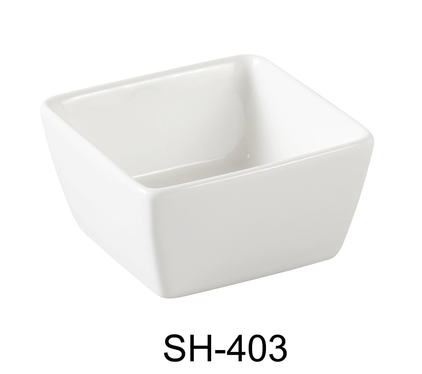 Yanco SH - 403 Shanghai 3"‚ Square Sauce Dish, 4 oz Capacity, China, Bone White, Pack of 48