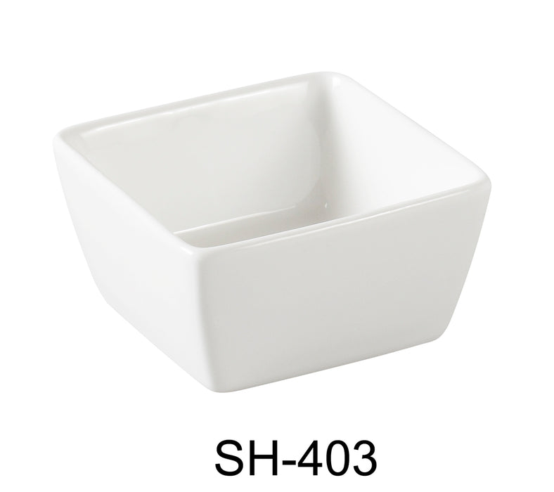Yanco SH-403 Shanghai 3″ Square Sauce Dish, 4 oz Capacity, China, Bone White, Pack of 48