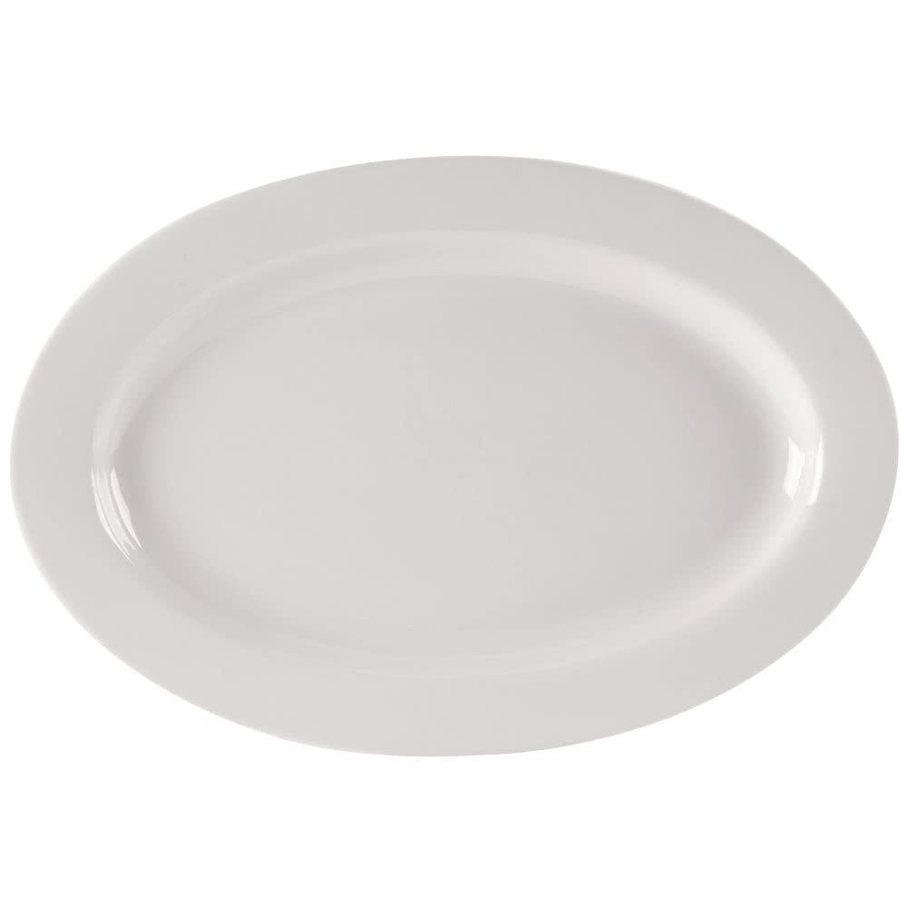 Yanco RE - 14 Recovery Oval Platter, 12.5"‚ Length, 9"‚ Width, China, American White Color, Pack of 12