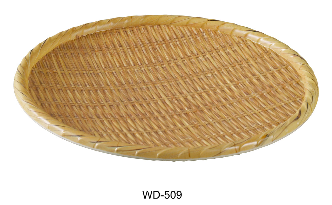 Yanco WD-509 Round Wooden Tray, 9″ Diameter, Melamine, Pack of 24