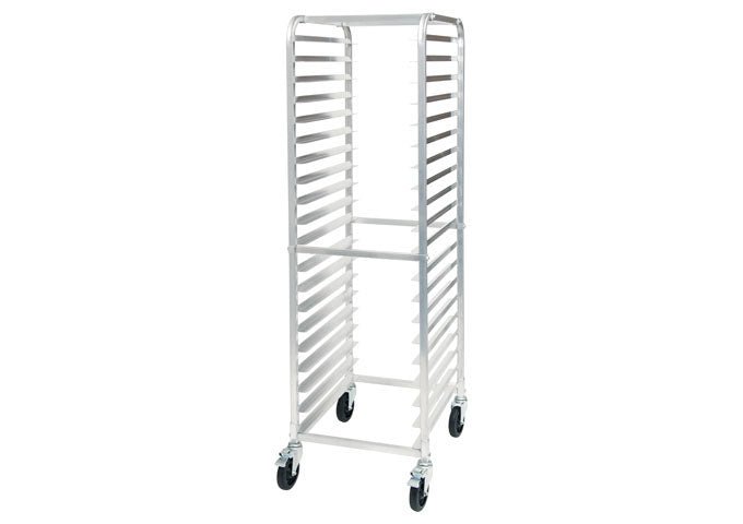 Winco AWRK - 20 20 - Tier Aluminum End - Load Sheet Pan Rack with Brakes, Welded, NSF, 3″ Spacing