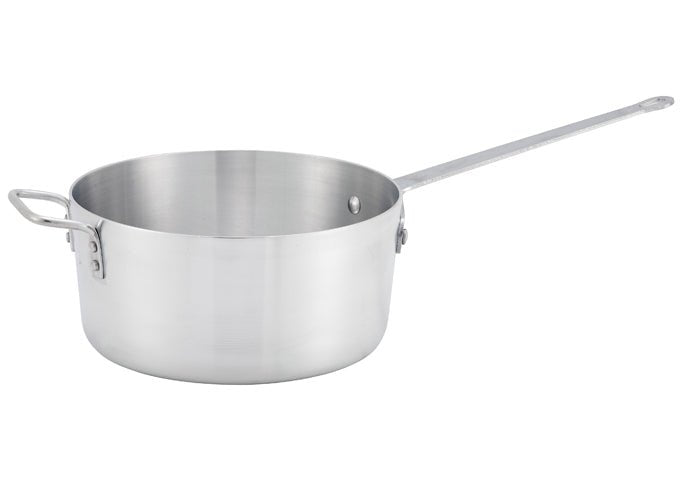 WINCO ASP - 7 Aluminum Sauce Pan w/Helper Handle - 7 Qt.