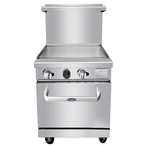 ATOSA AGR-24G, 24-Inch (60.96 cm) Heavy Duty Gas Range with Griddle Top and Single Oven