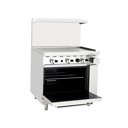 ATOSA AGR-36G, 36-Inch (91.44 cm) Heavy Duty Gas Range with Griddle Top and Single Oven