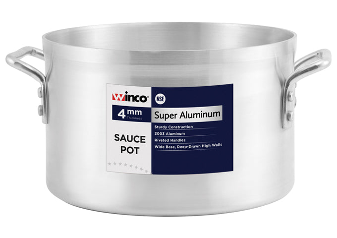 WINCO AXAP-14, 4mm Super Aluminum  Sauce Pot 14 Qt