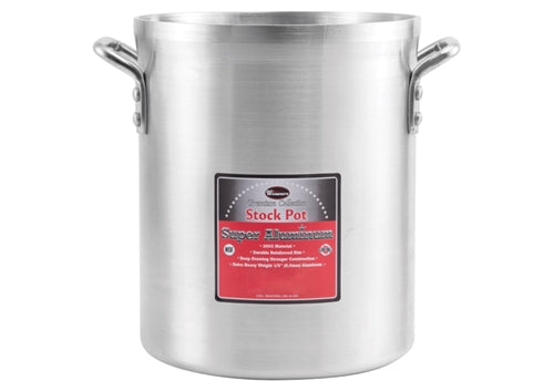 WINCO Extra Heavy 1/4" (6mm) Aluminum Stock Pot- 32 Qt.