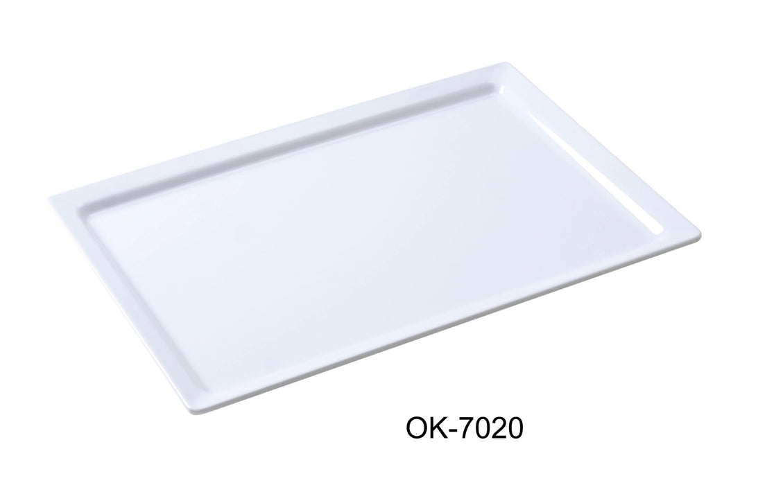 Yanco OK-7020 Osaka-2 Display Plate, Rectangular, 20″ Length, 14″ Width, Melamine, White Color, Pack of 6