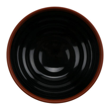 GET BAL100, 54.65 oz Shiny Black/Matte Terra Cotta Spiral Bowl 9″L x 9″W x 3.75″H, Chefoward, Melamine, Pack of 12