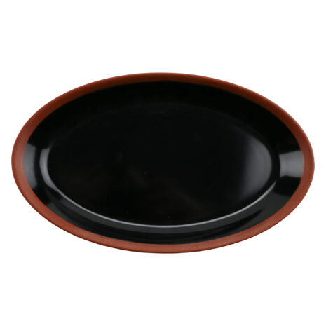 GET BAL108, 11″ Shiny Black/Matte Terra Cotta Medium Oval Platter 11″L x 6.5″W x 1.1″H, GET, Cheforward, Melamine, Pack of 20