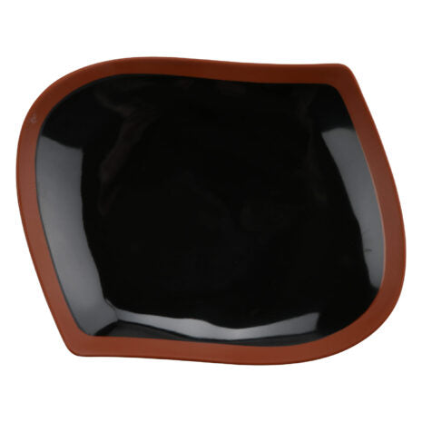 GET BAL111, 11″ Shiny Black/Matte Terra Cotta Medium Leaf Platter 11″L x 8.68″W x 2.1″H, GET, Cheforward, Melamine, Pack of 12
