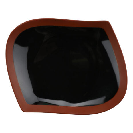 GET BAL112, 12″ Shiny Black/Matte Terra Cotta Large Leaf Platter 12″L x 9.5″W x 2.15″H, GET, Cheforward, Melamine, Pack of 12