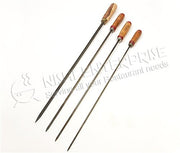 Stainless Steel BBQ Skewers for Kebab - Square - 4mm thick with wooden handle