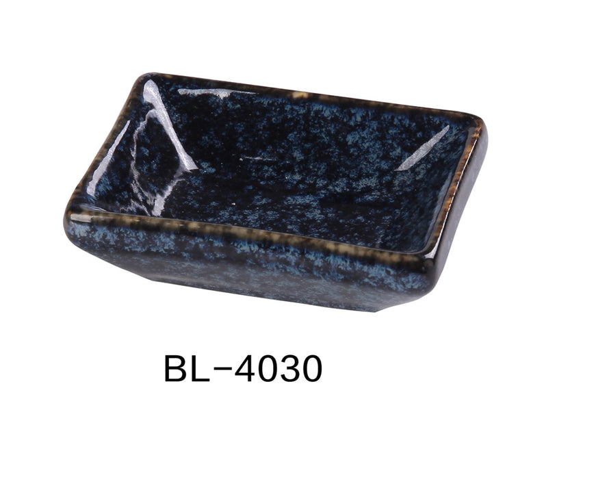 Yanco China BL-4030 3″ X 2 1/4″ X 3/4″ SAUCE DISH 1 OZ, Ceramic Blue Star Condiment Server, Pack of 48
