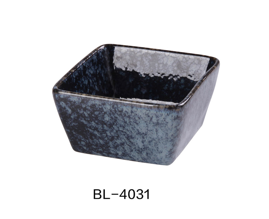 Yanco China BL-4031 3 1/4″ X 3″ X 1 3/4″ SQUARE SAUCE DISH 3.5 OZ, Ceramic Blue Star Condiment Server, Pack of 48
