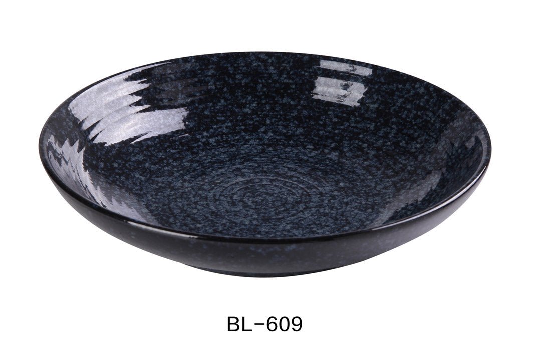 Yanco China BL - 609 9"‚ X 1 7/8"‚ SALAD/PASTA BOWL 28 OZ, Ceramic Blue Star Pasta Bowl, Pack of 12