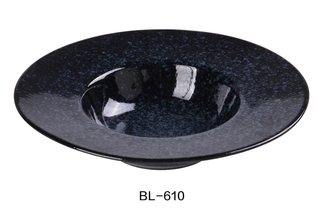 Yanco China BL-610 9 1/2″ X 5 1/8″ X 2 1/8″ DESSERT PLATE 10 OZ, Ceramic Blue Star Dessert Plate, Pack of 12