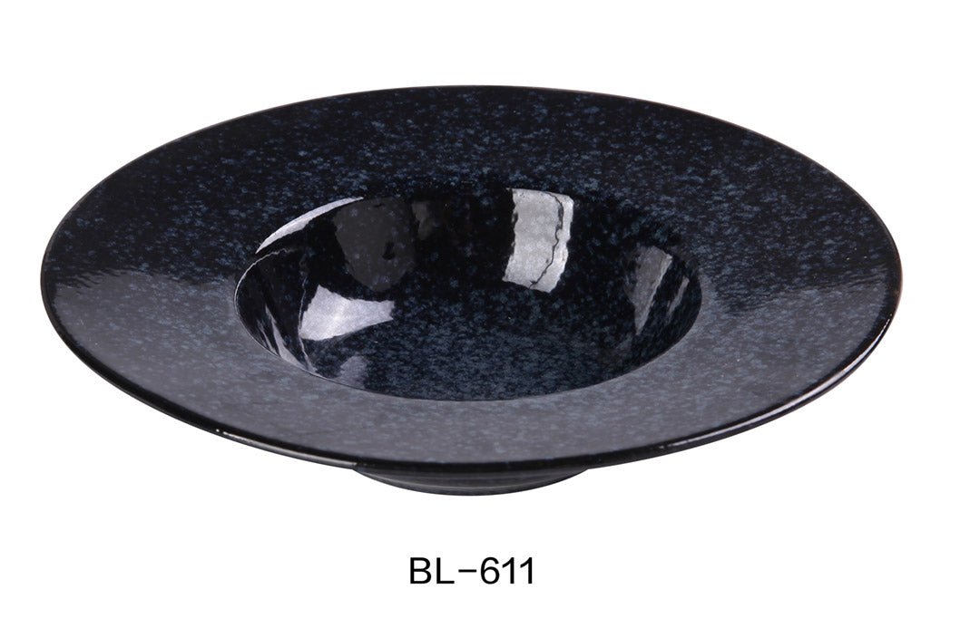 Yanco China BL - 611 11 5/8"‚ X 6"‚ X 2 1/2"‚ DESSERT PLATE 16 OZ, Ceramic Blue Star Dessert Plate, Pack of 12