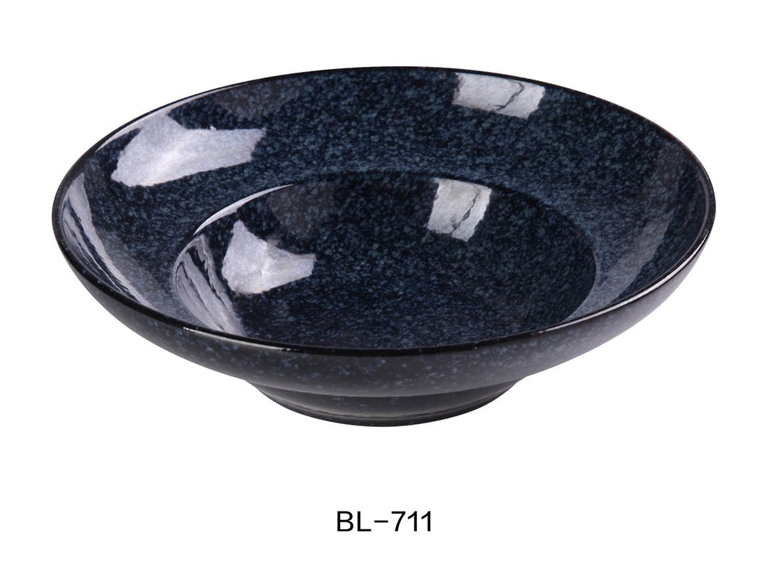 Yanco China BL - 711 11 1/8"‚ X 7"‚ X 3 1/4"‚ DEEP MEDITERRANEAN BOWL 20 OZ, Ceramic Blue Star Salad Bowl, Pack of 12